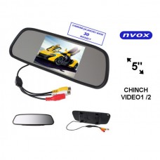 Automobilinis veidrodėlis su 5" LCD ekranu 12V / 24V NVOX 